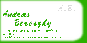 andras bereszky business card